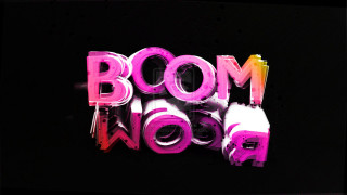 Neon sign boom woof dark - brom free wallpaper