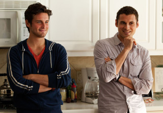 Two men kitchen microwave oven - promotional free wallpaper
