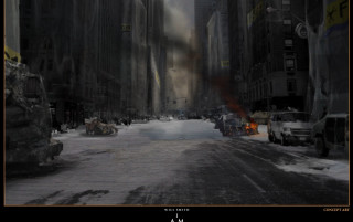 City street cars people snow - craig mullins free wallpaper for desktop