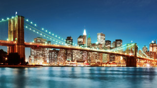 City skyline bridge river night 24 - a bridge and a river free wallpaper for desktop