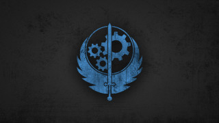 Blue black logo sword gears - dark soul free wallpaper