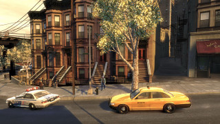 Yellow taxi cab street tall - a fire hydrant free wallpaper