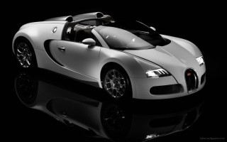 White bugatti black background reflection - luxury free wallpaper