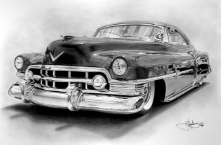 Classic car hood ornament drawing - a classic car free wallpaper
