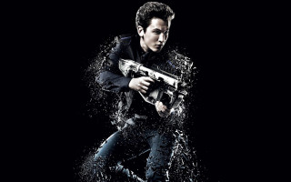 Man holding gun water splashing - a gun in the air free wallpaper