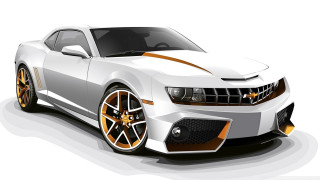 White car orange stripes hood - orange stripe free wallpaper