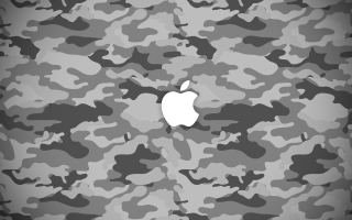 Apple logo camouflage white side - photo of an apple logo free wallpaper