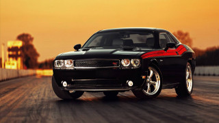 Black car red stripes sunset - a black car free wallpaper