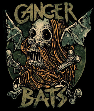 Skull long hair bats head - dark art free wallpaper