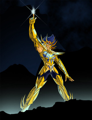 Man yellow blue suit sword - suit holding free wallpaper