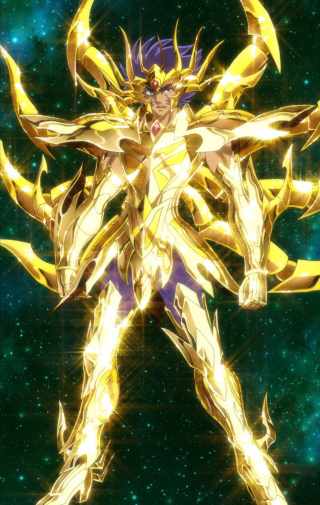 Large golden robot big body - rayonism free wallpaper for mobile