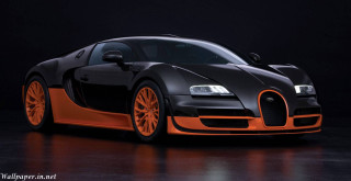 Bugatti dark room orange rims - a bugatti car free wallpaper