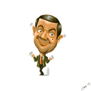Caricature man suit tie hands - figurative free wallpaper for tablet