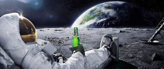 Man space suit beer moon - a man in a space suit holding free wallpaper