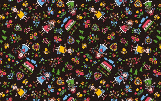 Colorful pattern little people background - pattern free wallpaper for desktop