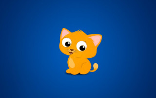 Cartoon cat big eyes sitting - a cartoon cat free wallpaper