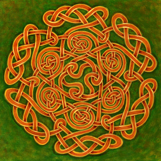 Celtic knot green background artwork - a painting free wallpaper for tablet