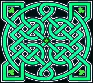 Green celtic design shamrocks black - charles mcauley free wallpaper for tablet