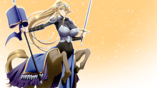 Woman blue dress sword flag - a horse free wallpaper