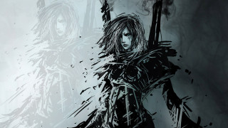 Woman gun snow league legend - her hand and a man free wallpaper