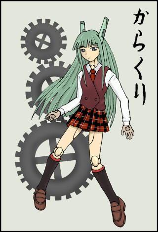 Girl green wig school uniform - long hair free wallpaper for mobile