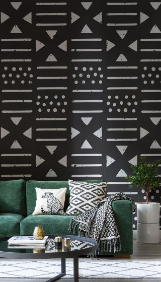 Living room green couch black - a black wall free wallpaper for mobile