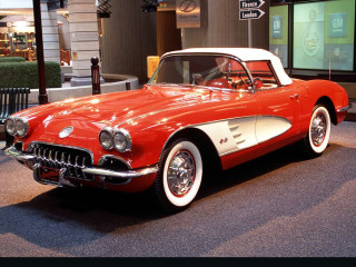 Red white car museum exhibit - car free wallpaper