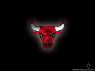 Bulls logo black background red - the center of the image free wallpaper