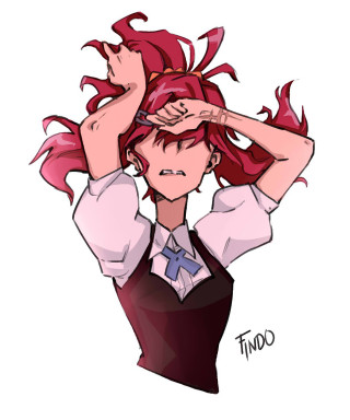 Girl red hair tie head - an anime free wallpaper