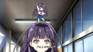 Girl long hair pole hallway - anime girl free wallpaper