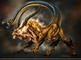 Dragon long tail large horns - large horn free wallpaper