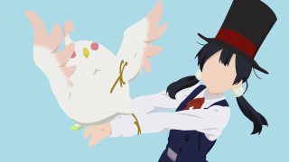 Woman top hat holding bird - kyoto animation free wallpaper