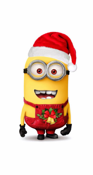 Minion santa hat glasses bell 3 - a minion free wallpaper