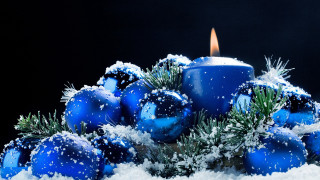 Candle blue candleholder snow pine - a candle free wallpaper for desktop