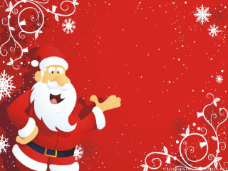Santa claus red background snowflakes - a santa clause free wallpaper for desktop