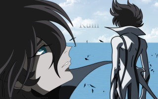 Black hair blue eyes neo - shirt free wallpaper for desktop