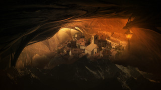 Cave houses light end shining - a cave free wallpaper
