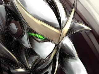 Glowing green eyes white suit - a white suit free wallpaper