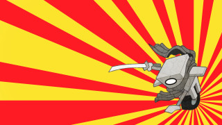 Cartoon character flying sword red 2 - background behind free wallpaper for desktop