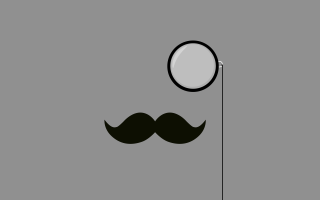 Black mustache magnifying glass gray - a white dot free wallpaper