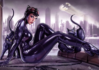 Woman cat suit sitting floor - a woman in a cat suit free wallpaper