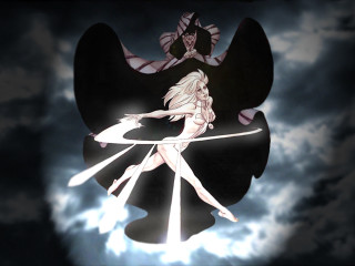 Cartoon character sword sky clouds - epsylon point free wallpaper for desktop