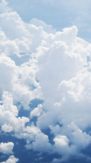 Plane flying cloudy blue sky 2 - free sky wallpaper for mobile
