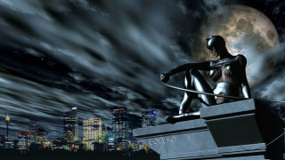 Gothic statue city night fullmoon - a statue of a man free wallpaper for desktop