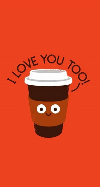 Coffee cup face love you - free dogs wallpaper
