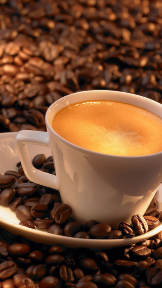 Coffee cup saucer coffee beans 2 - free textures wallpaper for mobile