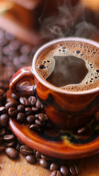 Coffee cup wooden table coffee 3 - free cats wallpaper for mobile