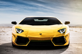 Yellow sports car parking lot 36 - a parking lot free wallpaper for desktop