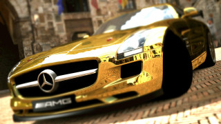 Gold car brick road building - a brick road next free wallpaper
