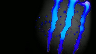 Blue monster logo black background 2 - shock art free wallpaper